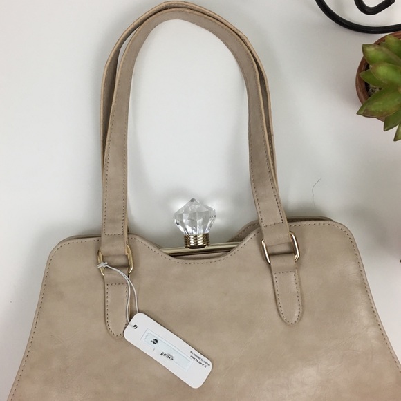 Charming Charlie Jewel Snap Faux Leather Bag - Picture 2 of 8